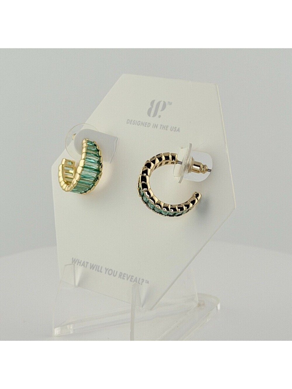 Bomb Party Hoops "The Champagne Pop" Paraiba Tourmaline on Yellow Gold ER56130